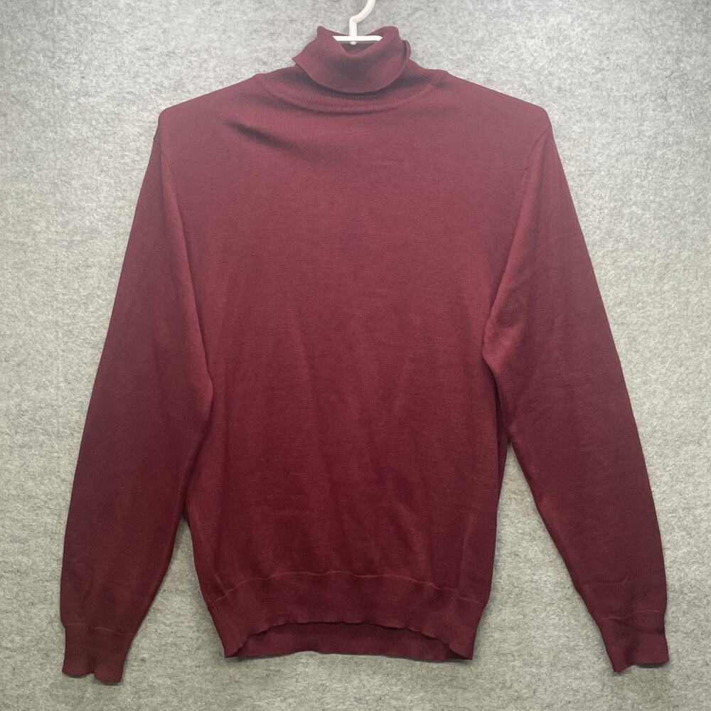 Bagazio Mens Medium Maroon Red Turtleneck Pullover Sweater Layering Piece Preppy